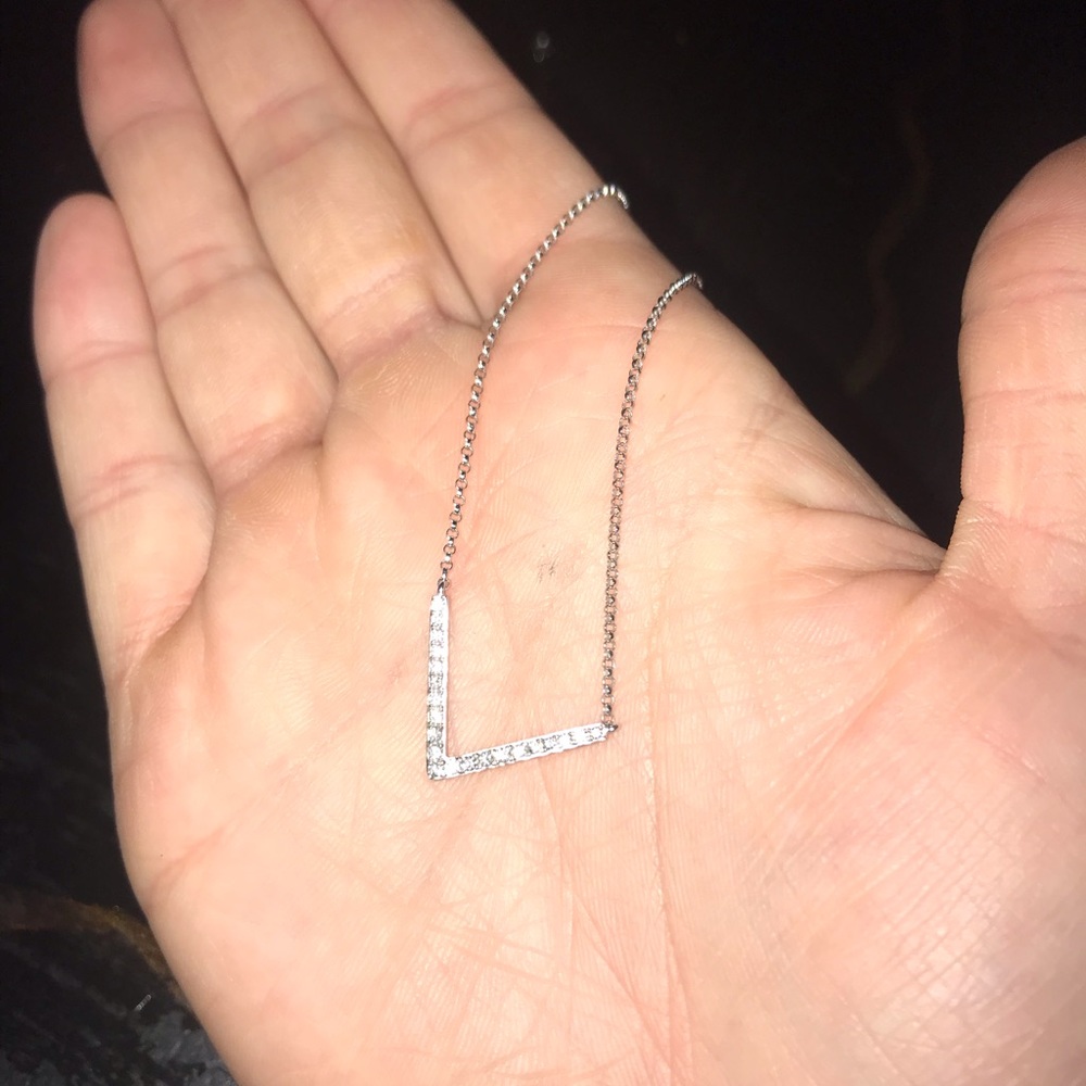 14k white gold diamond necklace